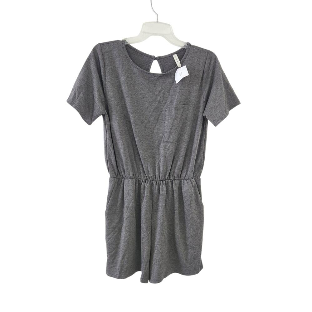 New MTS Gray Short Sleeve Romper Small Women Short Sleeve Summer Jumpsuit